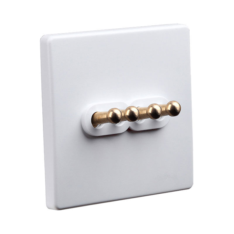 Classic White with Brass Toggle, 4 Lever