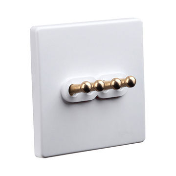 Classic White with Brass Toggle, 4 Lever