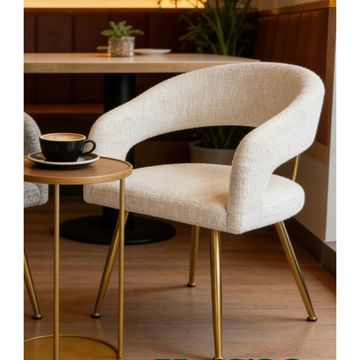 Madiega Furniture - White Fabric Curved Armchair