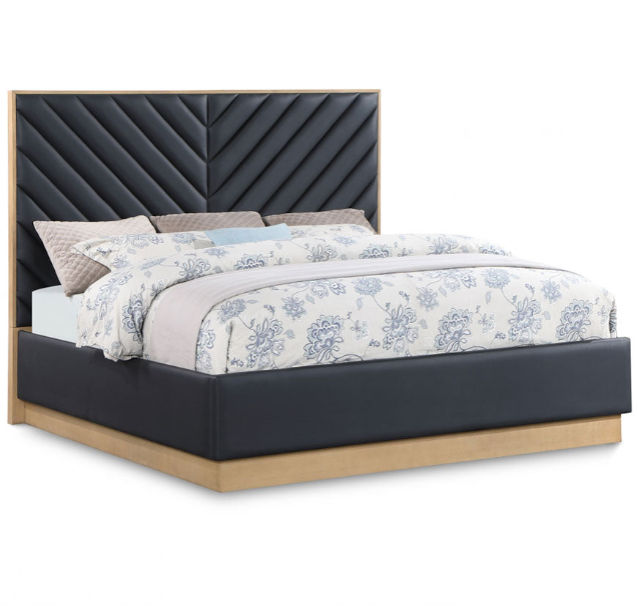 Rhea Sleigh Bed King -Black