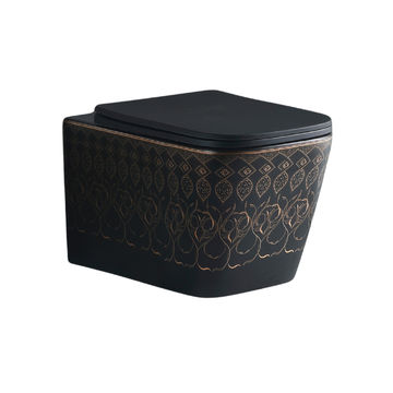 L/C WALL HUNG TOILET - AZALEA - MATT BLACK ART