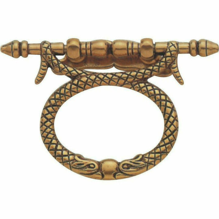 Antique ring drawer handle - serpant