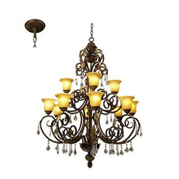 12LT Real Chandelier Bronze E27 12x60w