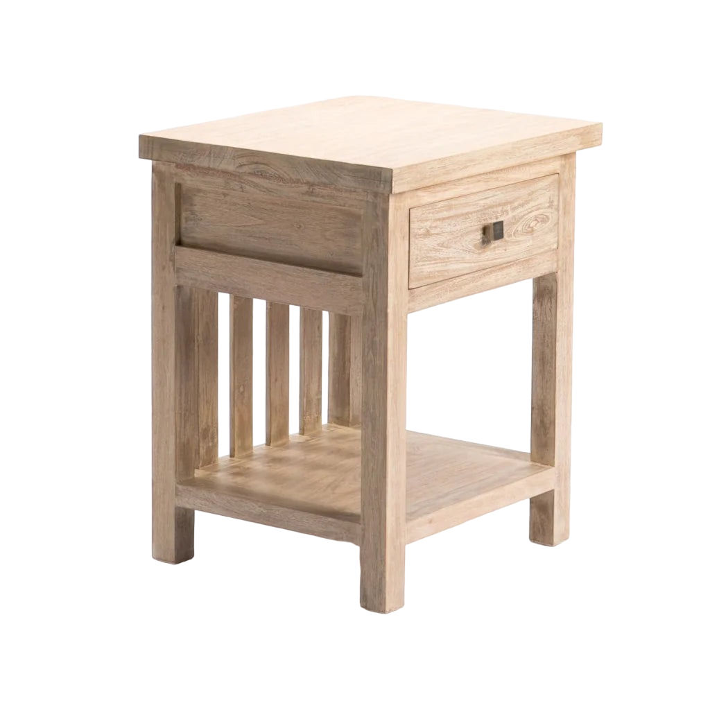 Vividitto - Juniper Whitewash 1 Drawer Pedestal