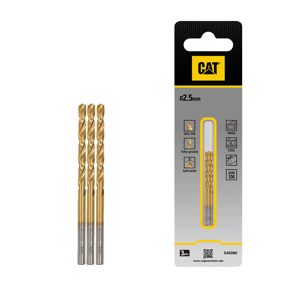 CAT HSS Drill bit 2.5 x 57mm(Pack3)