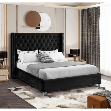 Kimberly Sleigh Bed Double -Black