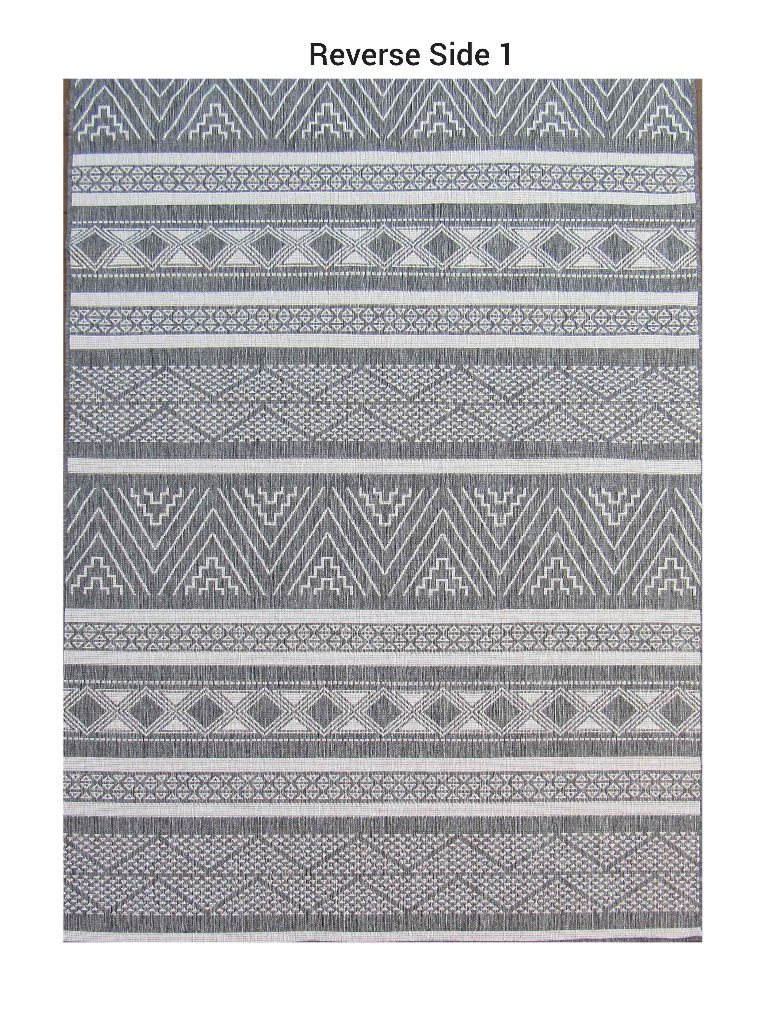 BK Carpets - Aztec Indoor & Outdoor Rug - 1.6m x 2.3m - Grey & White