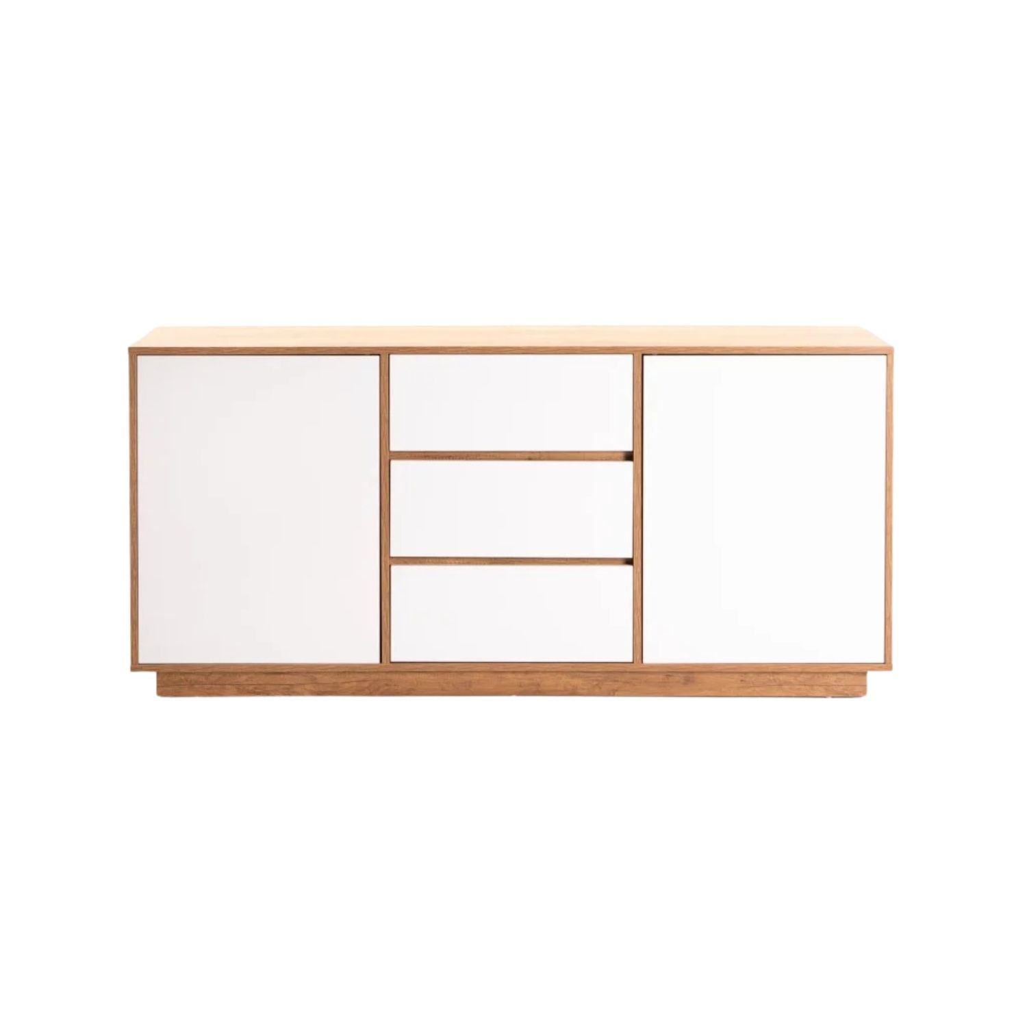 Modern 2-Door 3-Drawer Sideboard - Wild Oak/White