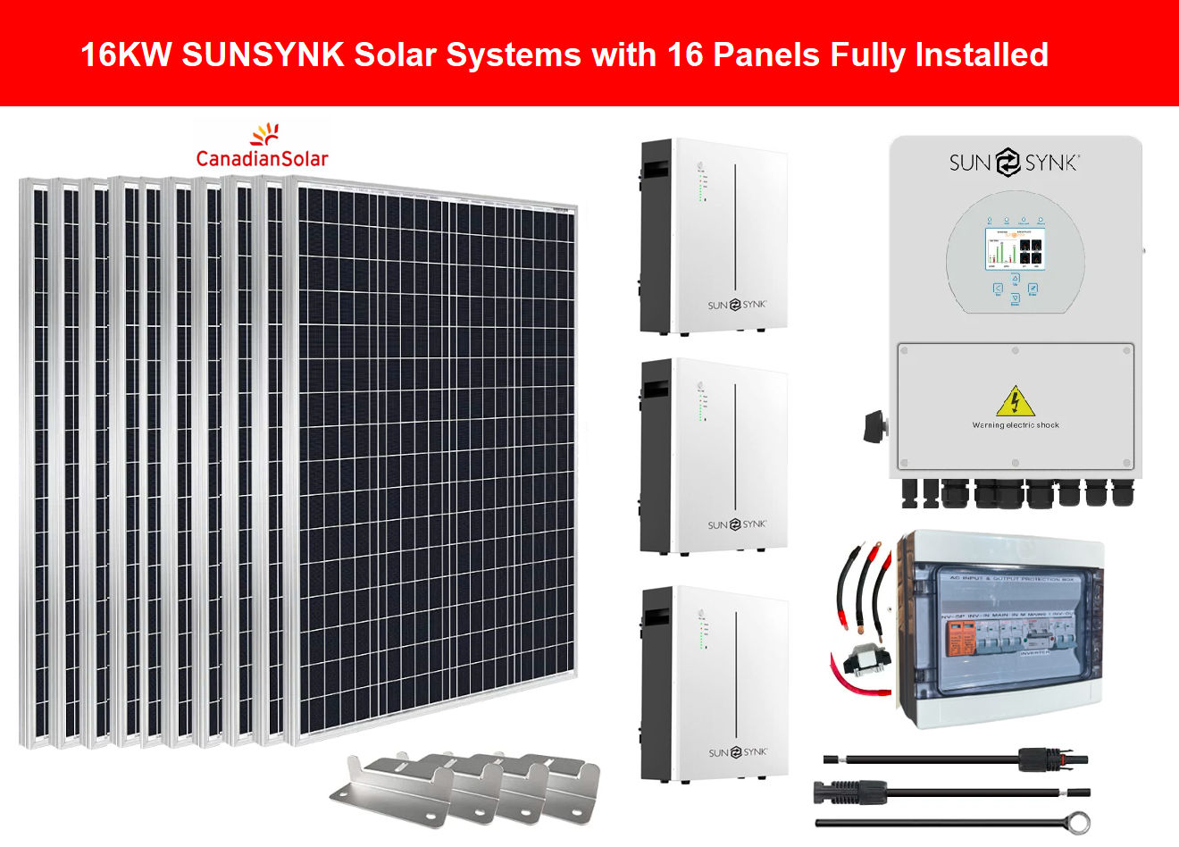 16KW SUNSYNK Solar System with 16 Panels Fully Installed by Juspropa