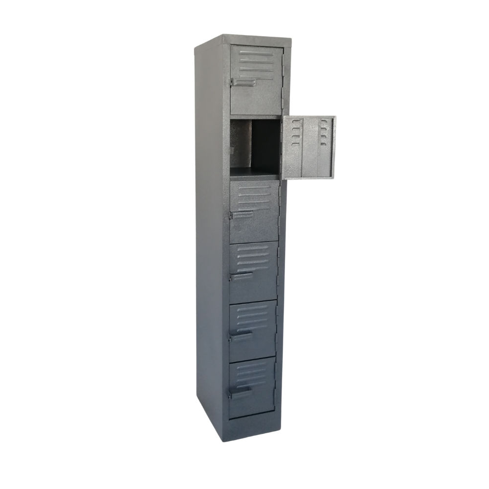 6 Door Steel Locker - Hammertone Grey