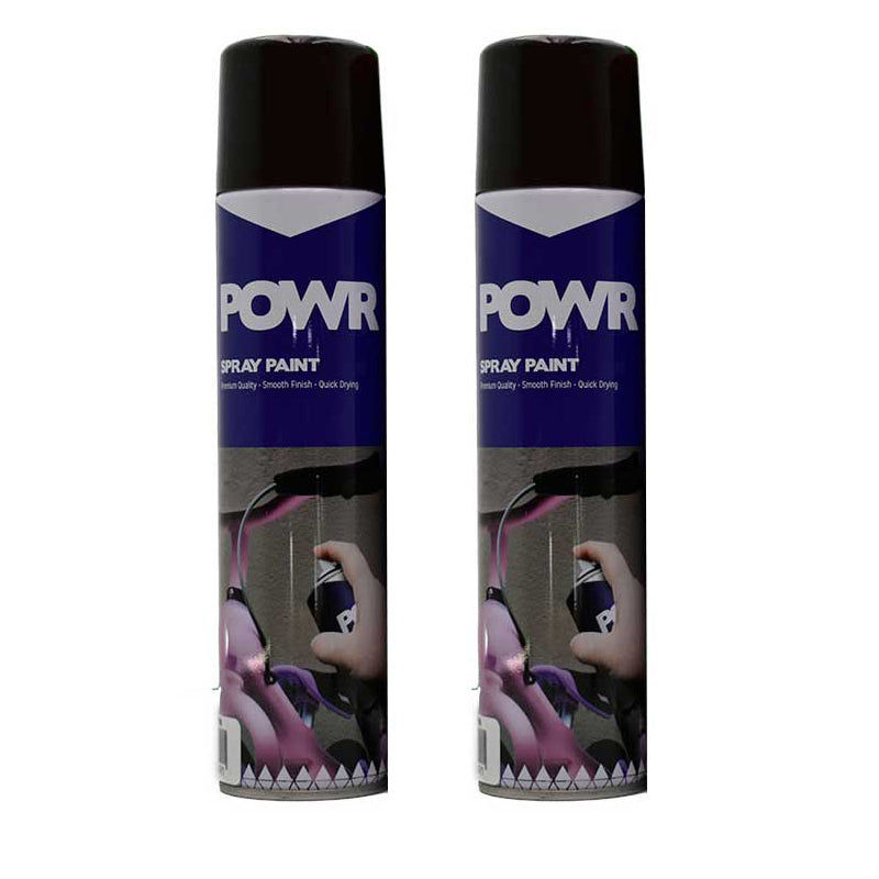 POWR Heat Resistant Spray Paint Black 300ml ( 2 Pack )