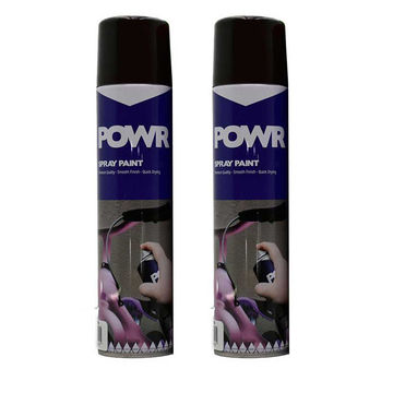 POWR Heat Resistant Spray Paint Black 300ml ( 2 Pack )