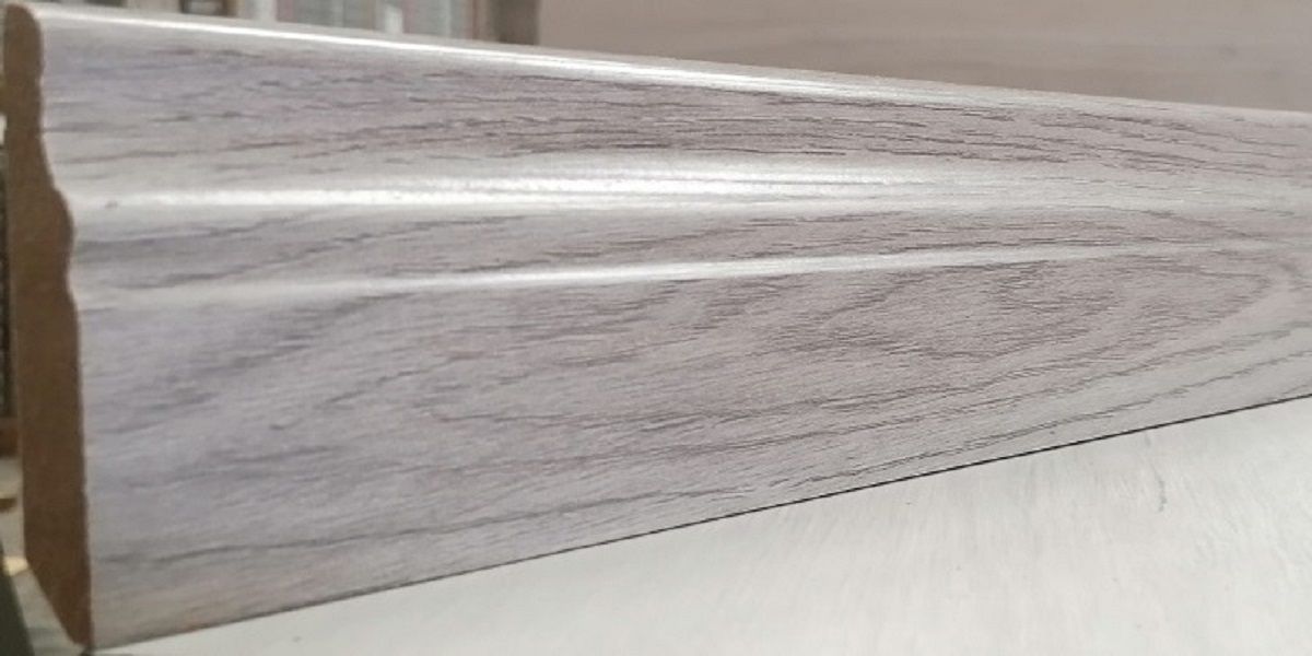 Skirting Frost Oak MDF Gloss Finnish 80mm x 14mm x 2400mm