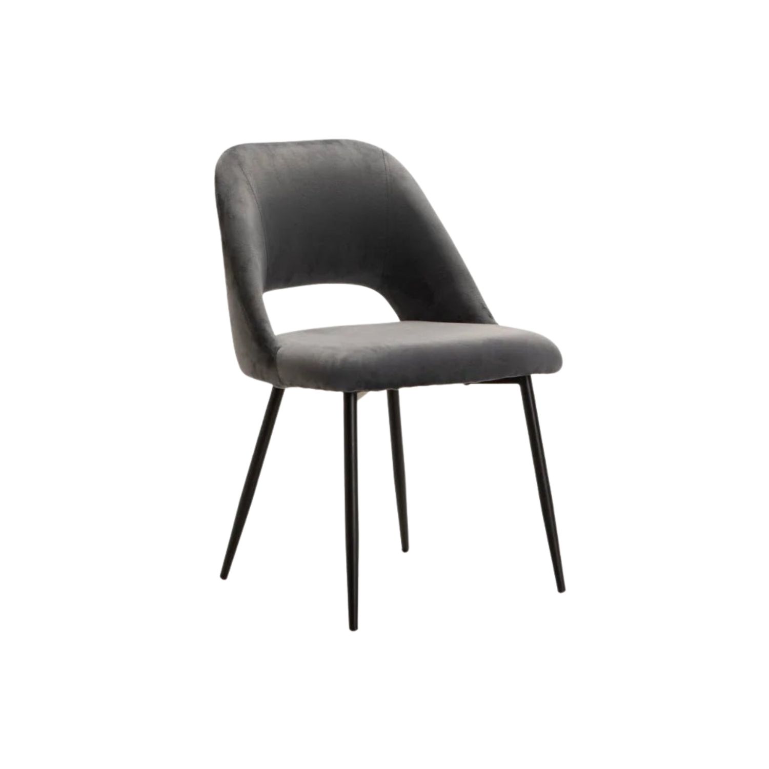 Velvet Upholstered Dining Chair - Grey