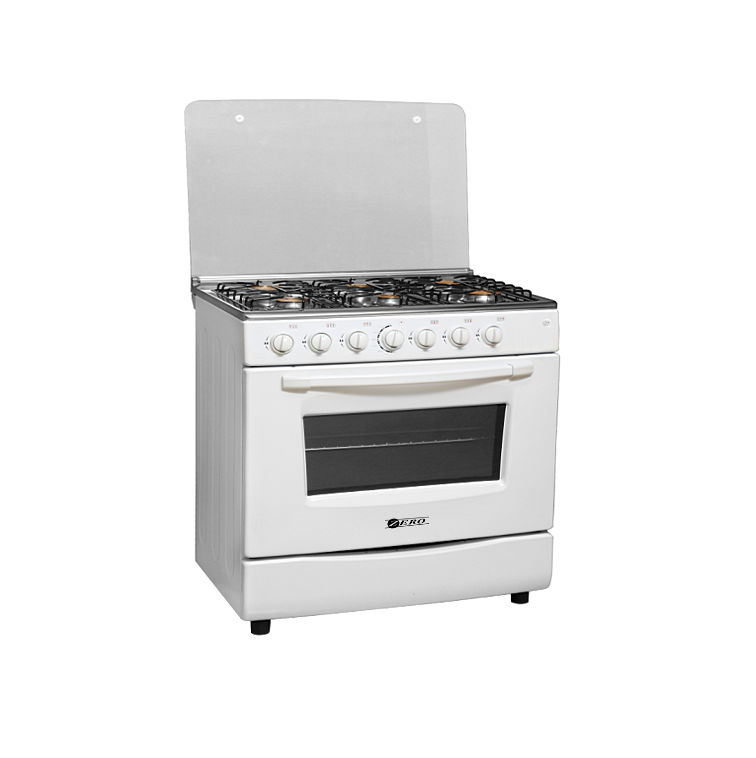 Zero 6 Burner Full Gas Stove – White