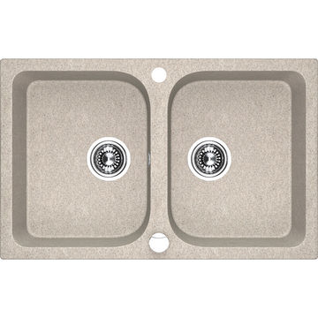 Laveo Celia Granite Sink 2 Bowl - Beach Sand