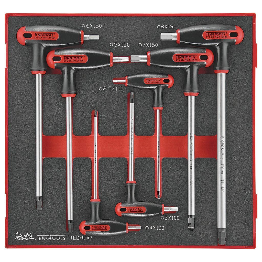 7PC T-Handle Hex Key Set in EVA Foam
