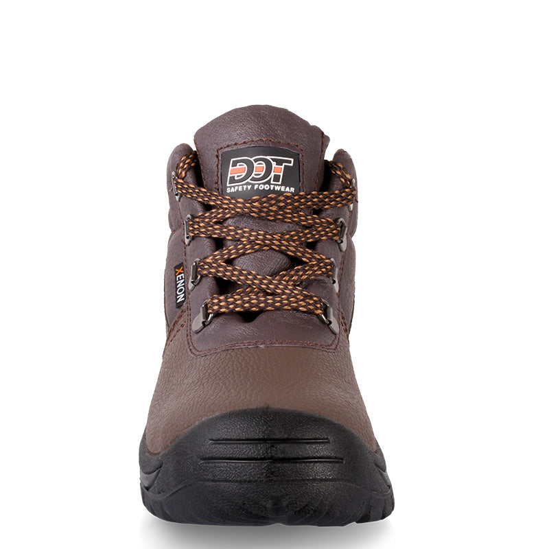 DOT Xenon Oil/Acid Safety Shoe With Duel Density PU SABS Brown Size 9