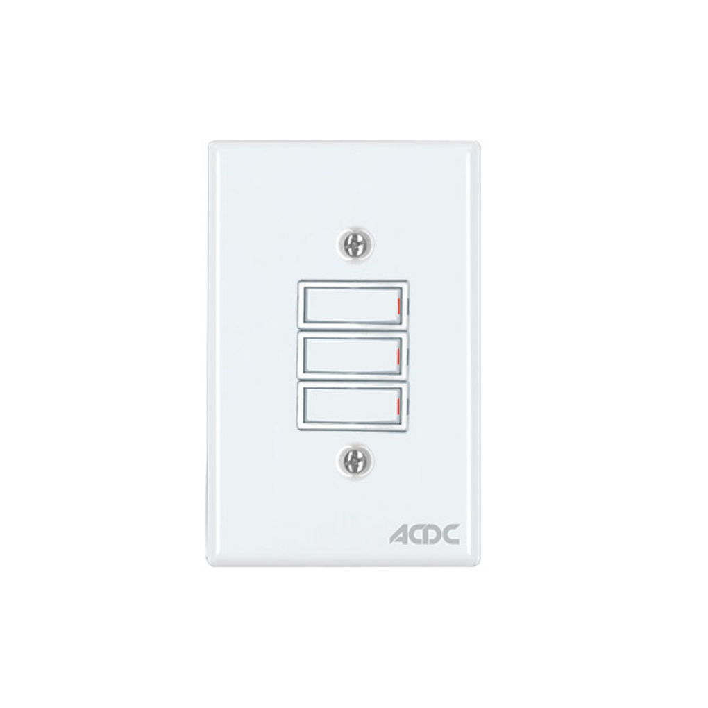 Classic Switches 2 x 4 3 Lever 1 Way White
