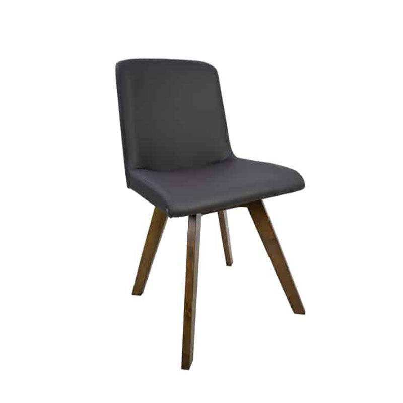 Vividitto - Wooden Dining Chair Coffee PU Cushion