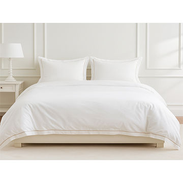 Premium Collection - Super Soft and Breatheable Oxford Crème Brulee Satin-Stitched Duvet Cover Set - (01 Set) - CPT Super King