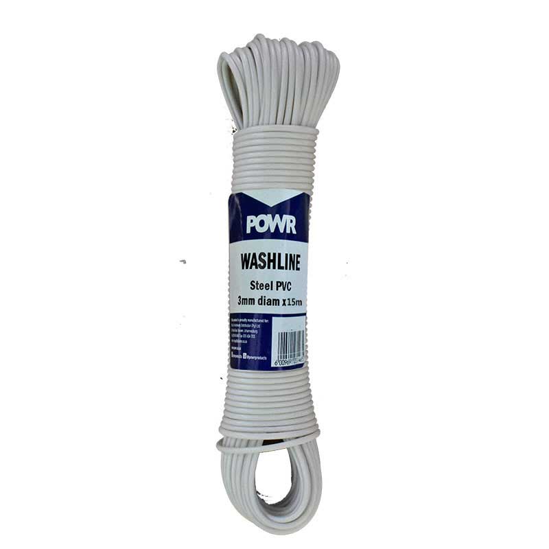 POWR Wash Line Steel PVC Coat 15m