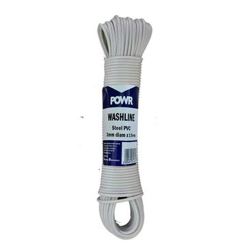 POWR Wash Line Steel PVC Coat 15m
