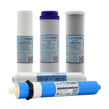 SUPERPURE 5 Stage RO Water Filter Replacement Cartridge set (incl membrane)