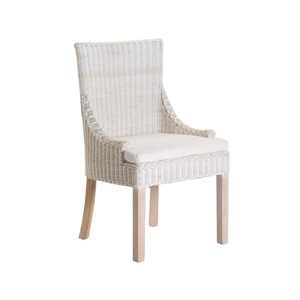 Vividitto - Keegan Rattan Whitewash Dining Chair
