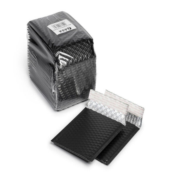 25PC 15*18CM BUBBLE PADDED ENVELOPE MAILER - BLACK