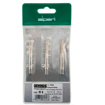 Alpen Hand Tap Set In Pouch M8 HSS 1.25mm Pitch