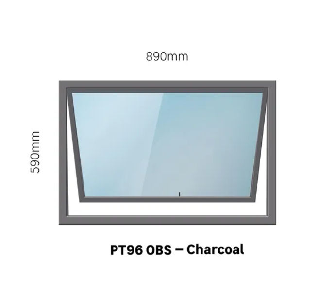 GreenLine Interiors ALUMINIUM WINDOW Black W900 x H600MM