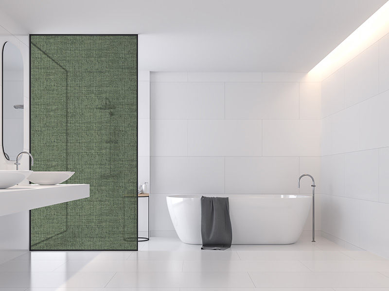Frosted Vinyl Sticker For Your Shower Glass (glass not included)  Design: Darkish Green