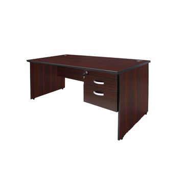 MaqelepoFurn - Mahogany Finish 2 Drawer Pedestal Office Desk