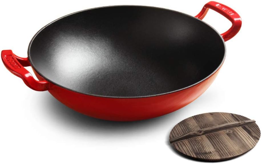 36CM Cast Iron Wok Pan