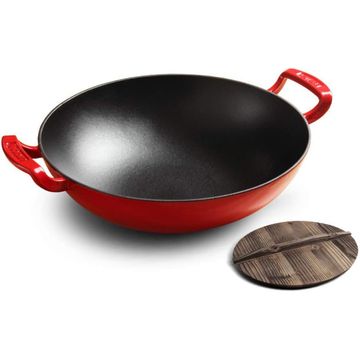 36CM Cast Iron Wok Pan