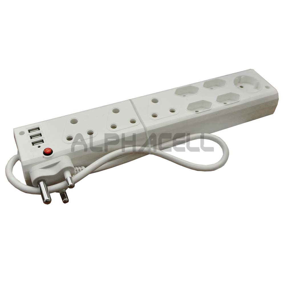 MULTIPLUG - 8 WAY with 2xUSB overload