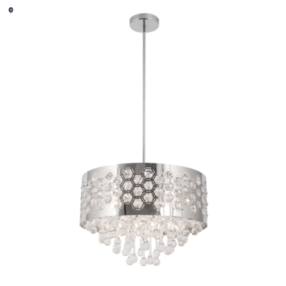 Polished Chrome Chandelier with K9 Crystals
