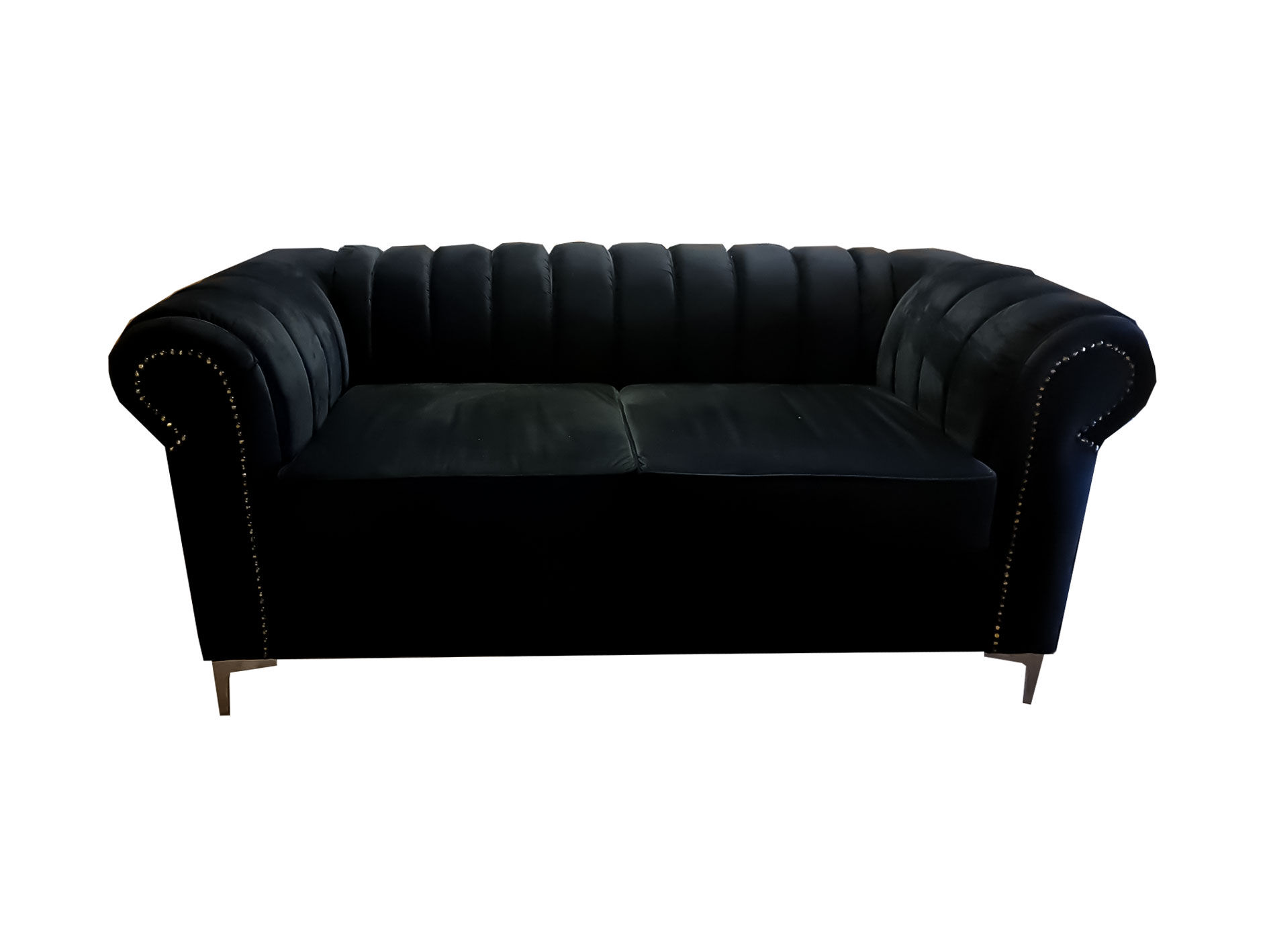 Faya Stripe 2 Seater Couch - Black