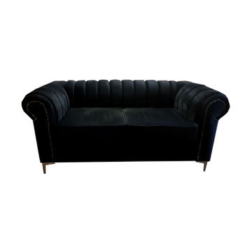 Faya Stripe 2 Seater Couch - Black