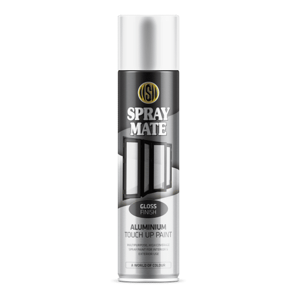 SPRAYMATE ALUMINIUM TOUCH UP WHITE GLOSS SATIN 250ml