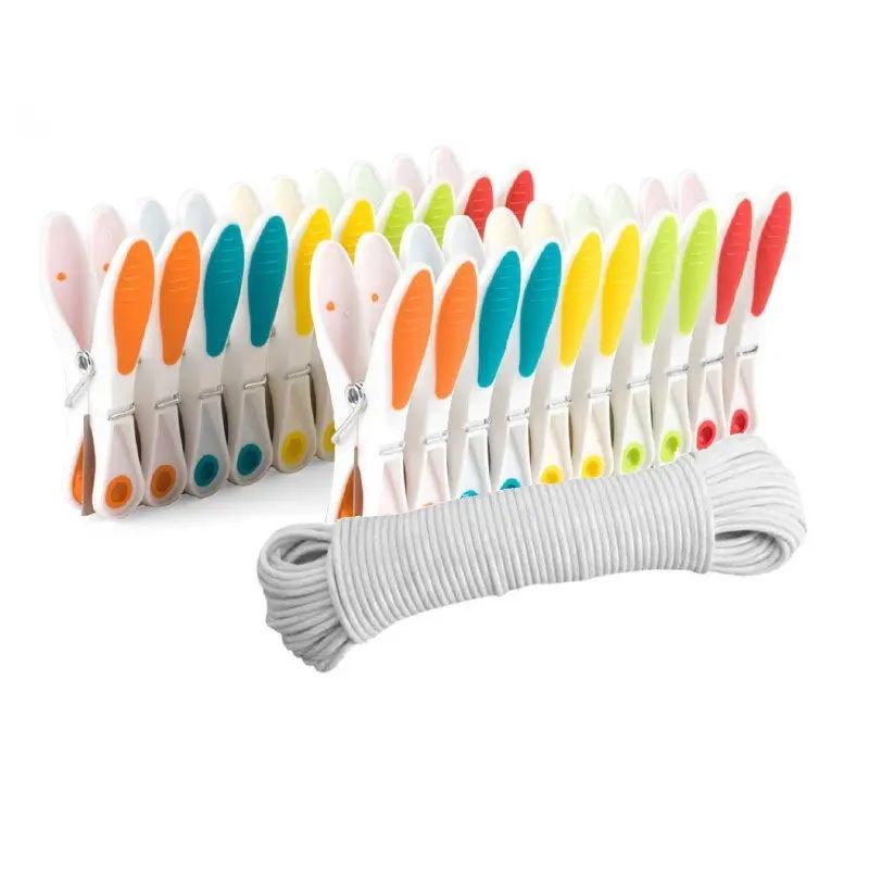 WOODLY Washline, White, 20m, with 20 Plastic Pegs