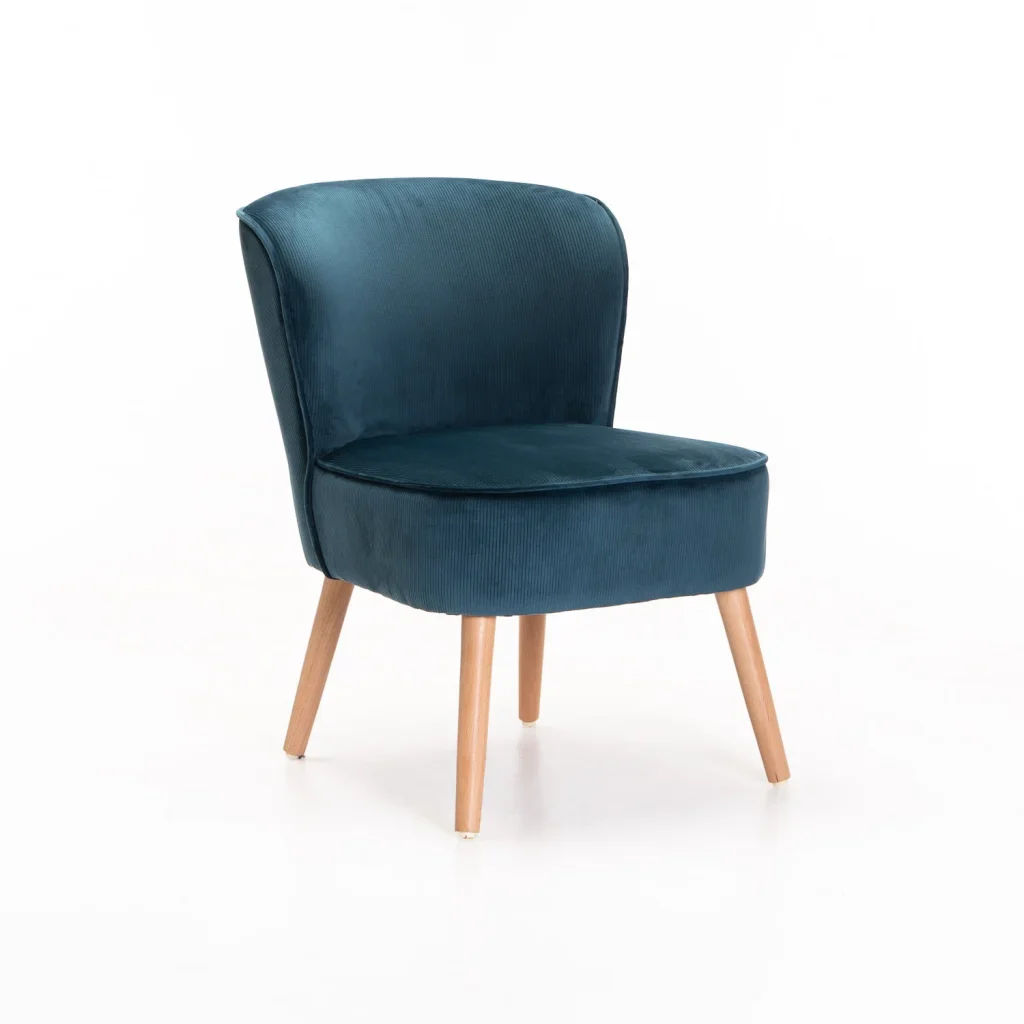 BEAU Velvet Chair Petrol Blue — Elegant Upholstered Accent Seating