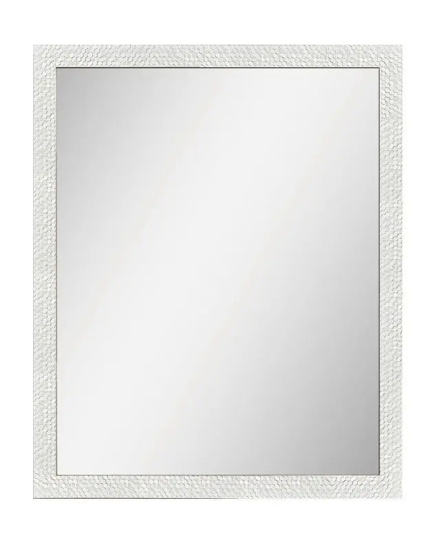 Woodly Mirror, White, Textured, 700mm x 500mm