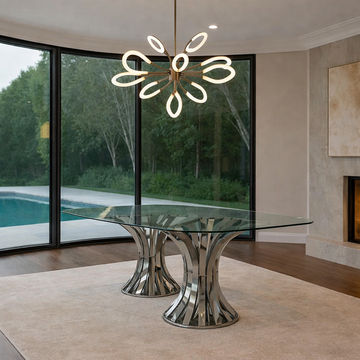 Bern 240cm Glass Dining Table