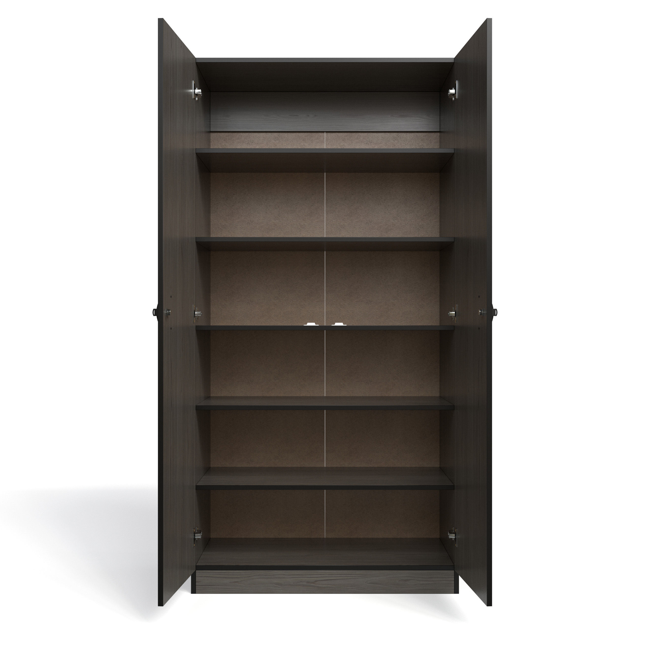 Price Cut - 2 Door Shelving Wardrobe - Smoked Cedar