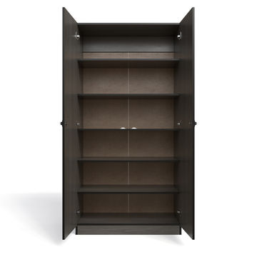 Price Cut - 2 Door Shelving Wardrobe - Smoked Cedar