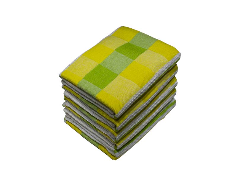 Bunty's Kitchen Towel - Design 2126 - 046x069cms - (05 Pc Pack) - Checks - Jasmine Green
