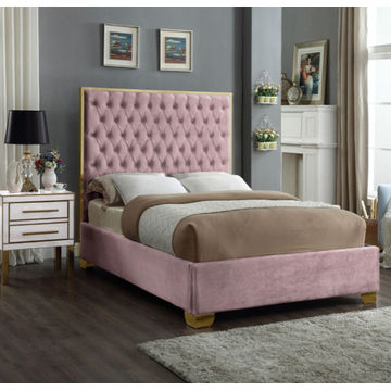 Lucasta Sleigh Bed King -Pink