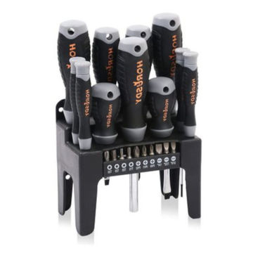 21-Piece Magnetic Screwdriver Set with Bits and Stand